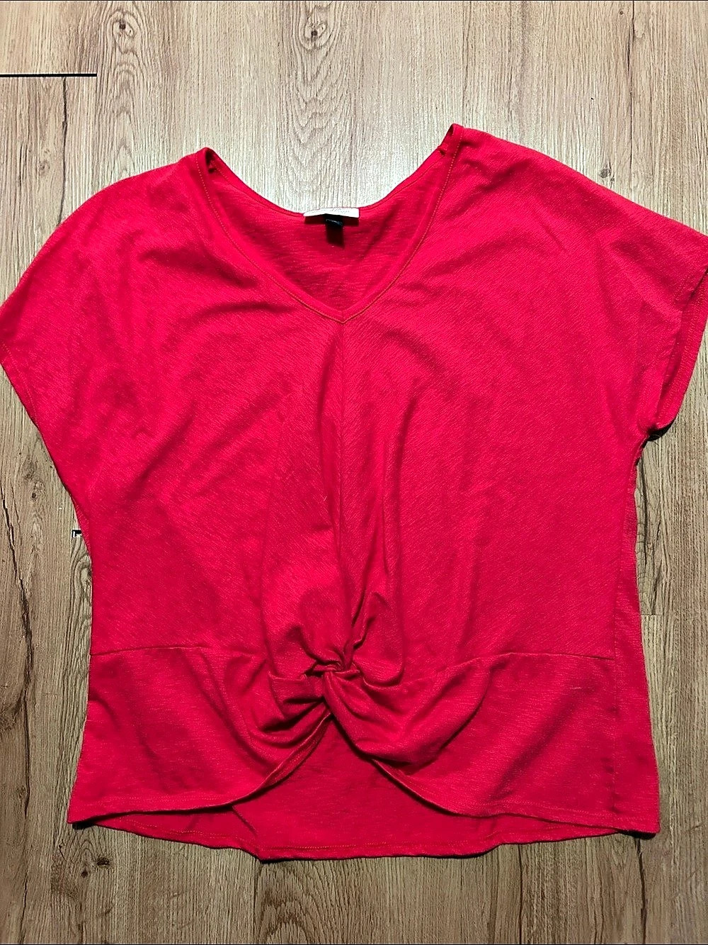 Universal Thread XXL Red Front Knot Short Sleeve Top